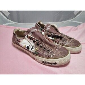 Y2k DON ED HARDY DESIGNS womens multicolor skull laceless shoes Size US 5